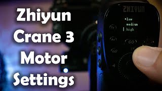 Zhiyun crane 3 motor settings violethenning [upl. by Latoniah269]