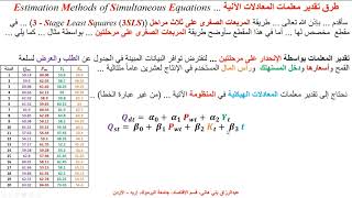 المربعات الصغرى على مرحلتين Two Stage Least Squares [upl. by Aubree]