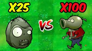 PVZ 1 Hybrid Challenge  25 Of All Hybrid Plants Vs 100 ZombieNut Imp  Who Will Win [upl. by Bertelli744]