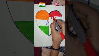 India 🇮🇳 And Nepal 🇳🇵 flag drawing india nepal flag trending youtubeshorts youtubeshortsvirals [upl. by Micheil]