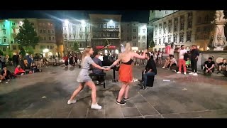 Amazing Street Music Party with Pianist and Drummer – Thomas Krüger amp Flo Dobretsberger [upl. by Kaylee519]