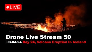 LIVE 080424 Day 24 Solar Eclipse amp volcano eruption in Iceland drone live stream [upl. by Attenal49]