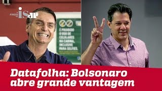 Datafolha Bolsonaro tem 16 pontos de vantagem sobre Haddad em votos válidos [upl. by Annamarie]