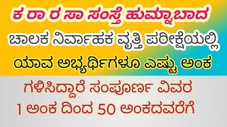 KSRTC ಚಾಲನಾ ವೃತ್ತಿ ಪರಿಕ್ಷೆ 2024 ಅಭ್ಯರ್ಥಿಗಳ ಸಂಪೂರ್ಣ ವೈಯಕ್ತಿಕ ಅಂಕಗಳು MARKS [upl. by Ophelie368]