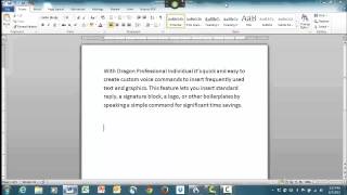 Dragon Professional Individual 14  Feature Demo Auto Text [upl. by Chessy589]