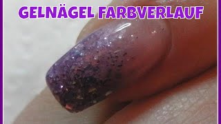 GELNÄGEL FARBVERLAUF  Für Anfänger mit Schablone  Nageldesign [upl. by Knoll]