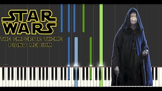 Emperor palpatine theme from Star wars  Medium mode Piano Tutorial Midi visualizer [upl. by Tymes]