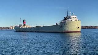 Great Lakes Freighter Alpena on the St Marys River [upl. by Nnasor]