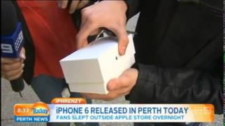 First iPhone 6 Sold in Perth Dropped by Kid [upl. by Etak]