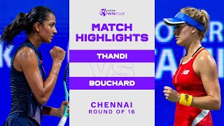 Karman Thandi vs Eugenie Bouchard  2022 Chennai Round of 16  WTA Match Highlights [upl. by Yenreit592]