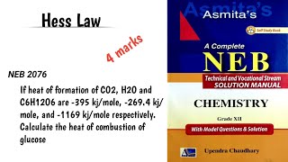 class 12 hess law numericalsnumerical problem of hess law most important question for NEB Boardexam [upl. by Ienttirb]