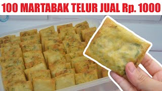 100 pcs Martabak Telur Mini Jual Rp 1000  Bisa Versi Frozen [upl. by Krissy]