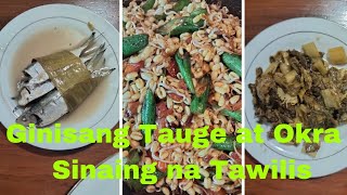 Cook and Eat  Ginisang Tauge at Okra  Sinaing na Tawilis  Burong Mustasa asmr filipinofood [upl. by Yleve]