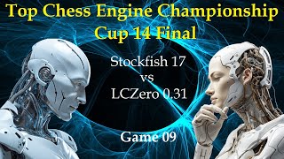 Stockfish 17 vs LC Zero 031  TCEC Cup 14 Final  Game 09 [upl. by Marva559]