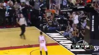 Mario Chalmers picks Jeremy Lins pocket and then dunks vs Heat 2 23 2012 [upl. by Ticon689]