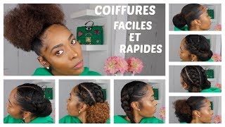 COIFFURES RAPIDES ET FACILES  CHEVEUX CRÉPUS BOUCLÉS FRISÉS [upl. by Cirek781]