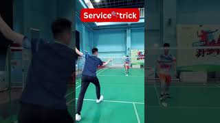 Badminton🏸 service trick shot [upl. by Schilt513]