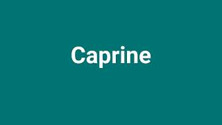 Caprine Meaning and Pronunciation [upl. by Yesllek]