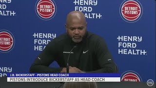 Pistons introduce JB Bickerstaff as head coach [upl. by Nosduj]