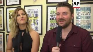 Cassadee Pope and Chris Young talk about the overlap between music and football [upl. by Tneciv]