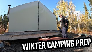 Preparing the CANVAS WALL tent for WINTER CAMPING [upl. by Adkins]