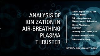 Air Breathing Plasma Propulsion presentation at Princeton University GSS 2021 [upl. by Dimmick]