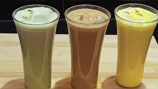 Three Healthy Milk shake Recipe  Badam Pista Dates Milk shake Recipes [upl. by Beeson]