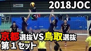 2018年度JOC京都 VS 鳥取 第１セット洛南高校 金谷選手他） [upl. by Spillihp]