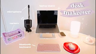 Homeoffice Makeover  Schreibtisch aufräumen und organisieren minimalistisches aesthetic Setup ✨ [upl. by Grane656]