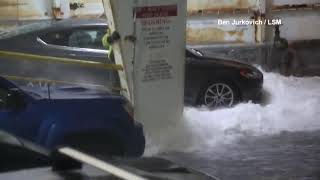 Waves bash ferry in 60 mph windstorm on Puget Sound [upl. by Omland]