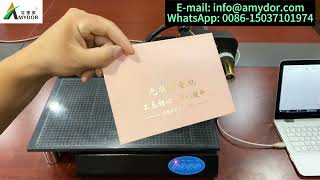 AMD8025 Digital Envelope Hot Foil Stamping Machine Wedding Invitation Cards Gold Foil Printer [upl. by Constancy]