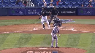 Lewin Diaz Hits 1st Career Home Run  Braves vs Marlins [upl. by Steffie]