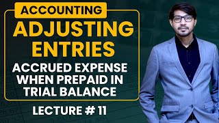 11 Accrued Expense Adjusting Entry When Prepaid is Given in Trial Balance  Adjusting Entries [upl. by Yremrej]