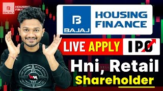 BAJAJ HOUSING IPO LIVE APPLY PROCESS IN ZERODHA IN SHAREHOLDER QUOTA  HNI AND RETAIL CATEGORY [upl. by Drofnats]