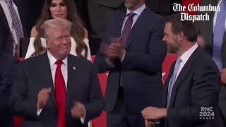 Trump with bandaged ear joins JD Vance at 2024 RNC after shooting assassination attempt at rally [upl. by Chas766]