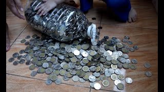 Ipon Challenge 10 and 5 Peso Coins Magkano Kaya [upl. by Finnigan]