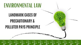 LANDMARK CASES OF PRECAUTIONARY amp POLLUTER PAYS PRINCIPLE  Environmental Law Lectures [upl. by Frodi]