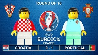 Euro 2016  Croatia vs Portugal 01 Lego Football Goals and Highlights  Croácia  Portugal [upl. by Gillie]