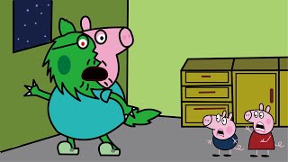 Peppa Beware Daddy Pig Turns into a Zombie  Peppa Pig Fanmade Coloring Story [upl. by Duff584]