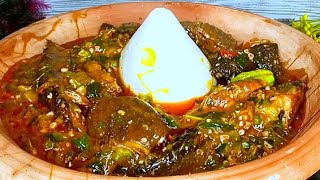 HOW TO MAKE GHANAIAN OKRO STEW QUICK AND EASY SLIMY OKRO STEW WITH BANKU [upl. by Burack]