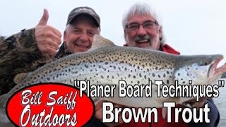 Huge Spring Brown Trout  Lake Ontario Planer Board Tips Capt Bill Saiff III [upl. by Sedecrem]