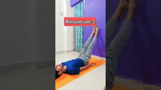 Wall exercises3  fitness trainathome yogapractice yogaroutine [upl. by Arel942]