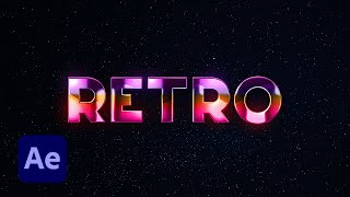 Retro Futuristic Metallic Text in After Effects Tutorial [upl. by Aday]