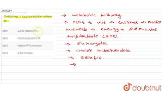 Oxidative phosphorylation refers to [upl. by Willdon]