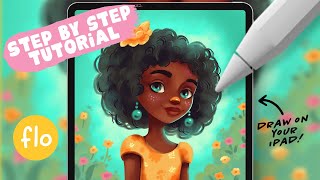 You Can Draw This Girl Character in PROCREATE  Step by Step Procreate Tutorial [upl. by Pish]