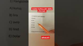 YAZIM KURALLARI SORU ÇÖZÜMÜ TYT YKS KPSS TÜRKÇE YKS 2025 KPSS 2025 shorts tyt yks lgs kpss [upl. by Etnoek]