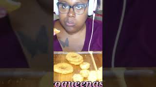 ASMR Eating chicken rings amp tator rounds fypshorts eatingsounds youtubeshorts [upl. by Kacey198]