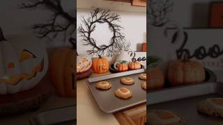 Extra Cozy✨🎃🍪Baking Halloween Cookies halloween cozy baking spookyseason shorts fallvibes [upl. by Heber760]