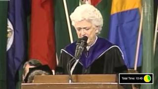 UniversityNow Barbara Bush Commencement Speech Audience Analysis [upl. by Nnaaihtnyc]