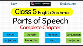 Class 5 Parts of Speech । Class 5 English Grammar Parts of Speech [upl. by Baal]